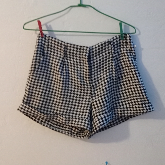 Large Houndstooth Pleated Dress Shorts business casual belt loops trouser Knit - Picture 8 of 13